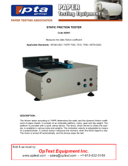 STATIC FRICTION TESTER