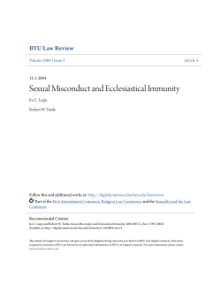 Sexual Misconduct and Ecclesiastical Immunity