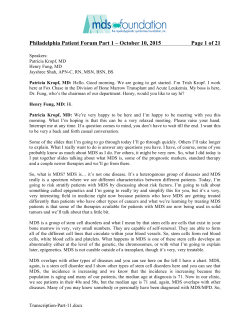 Part 1 - MDS Foundation