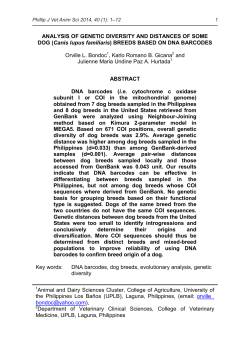 ANALYSIS OF GENETIC DIVERSITY AND DISTANCES OF SOME