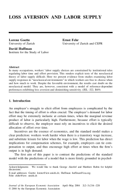 LOSS AVERSION AND LABOR SUPPLY