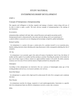 STUDY MATERIAL ENTERPRENEURSHIP DEVELOPMENT