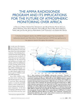 THE AMMA RADIOSONDE PROGRAM AND ITS IMPLICATIONS