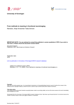 University of Groningen From methods to meaning in