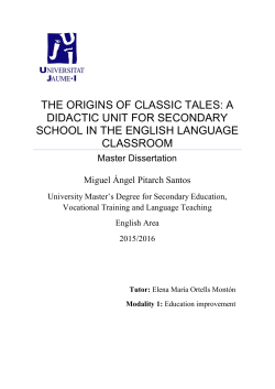 the origins of classic tales: a didactic unit for