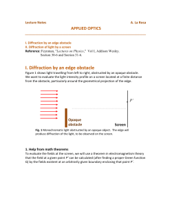 I. Diffraction by an edge obstacle