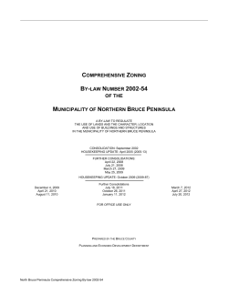 BY-LAW NUMBER 2002-54 - Northern Bruce Peninsula