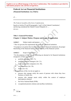 Federal Act on Financial Institutions