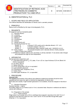 IDENTIFICATION OF RETINOIC ACID