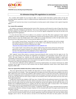 EU ultimatum brings EPA negotiations to conclusion