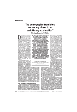 5. Borgerhoff Mulder, M. 1998. The demographic transition: are we