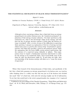 gr-qc/9705006 THE STATISTICAL MECHANICS OF BLACK HOLE