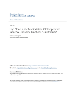 Can Non-Haptic Manipulation Of Temperature Influence The Same