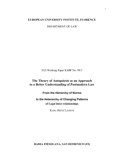 The Theory of Autopoiesis as an Approach to a Better