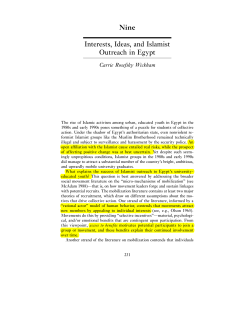 Interests, Ideas, and Islamist Outreaches in Egypt
