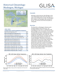 Historical Climatology: Muskegon, Michigan