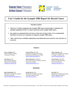 User`s Guide for the Synoptic MRI Report for Rectal Cancer