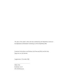 LAPPEENRANTA UNIVERSITY OF TECHNOLOGY