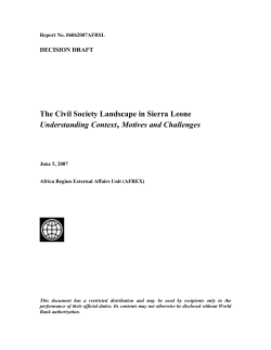 The Civil Society Landscape in Sierra Leone