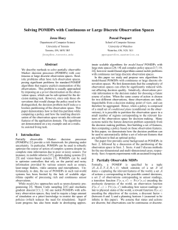 Solving POMDPs with Continuous or Large Discrete Observation