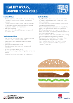 healthy wRaPs, sandwiches oR Rolls
