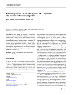 Fast energy-aware OLSR routing in VANETs by means of a parallel
