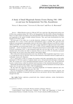 A Study of Small Magnitude Seismic Events During 1961&plusmn;1989 on