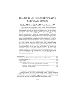 BOARDS-R-US: RECONCEPTUALIZING CORPORATE BOARDS