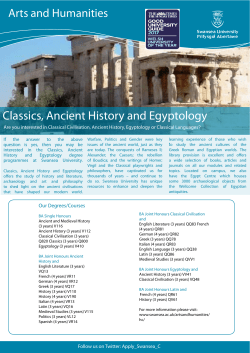 Classics, Ancient History and Egyptology
