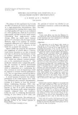 REWARD MAGNITUDE AND LEARNING IN A SINGLE