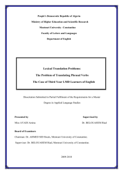 Lexical Translation Problems: The Problem of Translating Phrasal