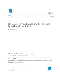 The Concept of Anachronism and the Historian`s Truth