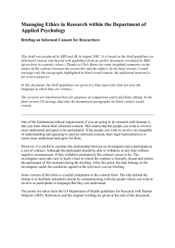 Briefing on Informed Consent for Researchers