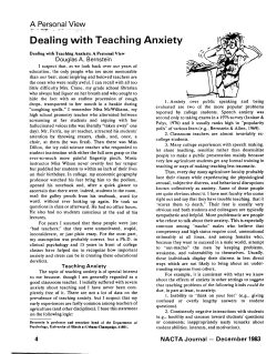 Dealing with Teaching Anxiety - North American Colleges and