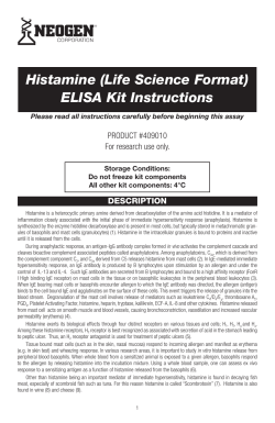 Histamine (Life Science Format) ELISA Kit Insert