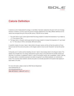 Calorie Deﬁ nition