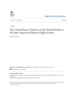 The United States` Position on the Death Penalty in the Inter