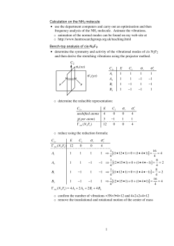 1 Calculation on the NH3 molecule &bull; use the department computers