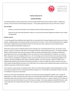 Position Statement On DISEASE REVERSAL