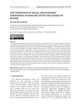 the formation of social and economic peripheries in hungary after