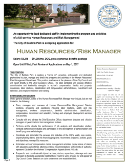 Human Resources/Risk Manager - cipma