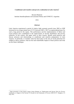 Conditional cash transfers and poverty eradication in Latin America