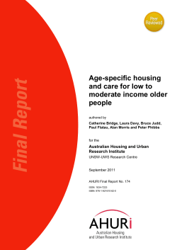 Age-specific housing and care for low to moderate income older