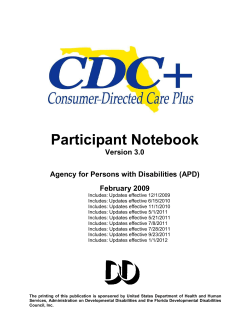 Participant Notebook - Agency for Persons with Disabilities