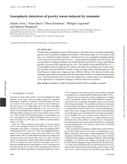 Ionospheric detection of gravity waves induced by tsunamis