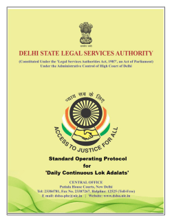 Daily Continuous Lok Adalat SOP in Delhi along with Annexures