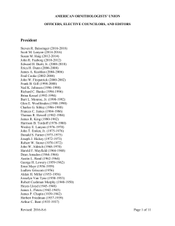 AOU Officer History  - American Ornithologists` Union