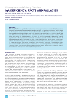 IgA DEFICIENCY: FACTS AND FALLACIES