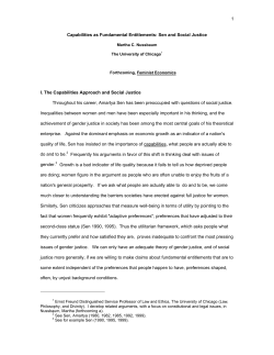 Constitutions and Capabilities: Sen`s and Social Justice