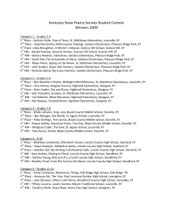 Kentucky State Poetry Society Student Contest Winners 2009